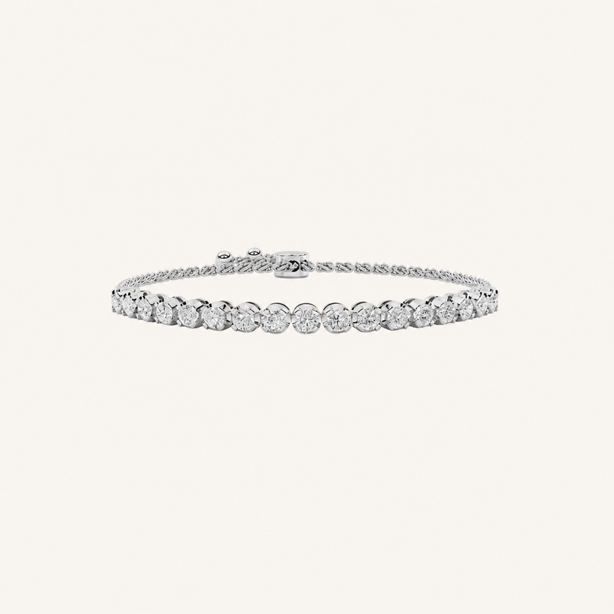 1CT Round Cut Lab Grown Diamond Bolo Bracelet