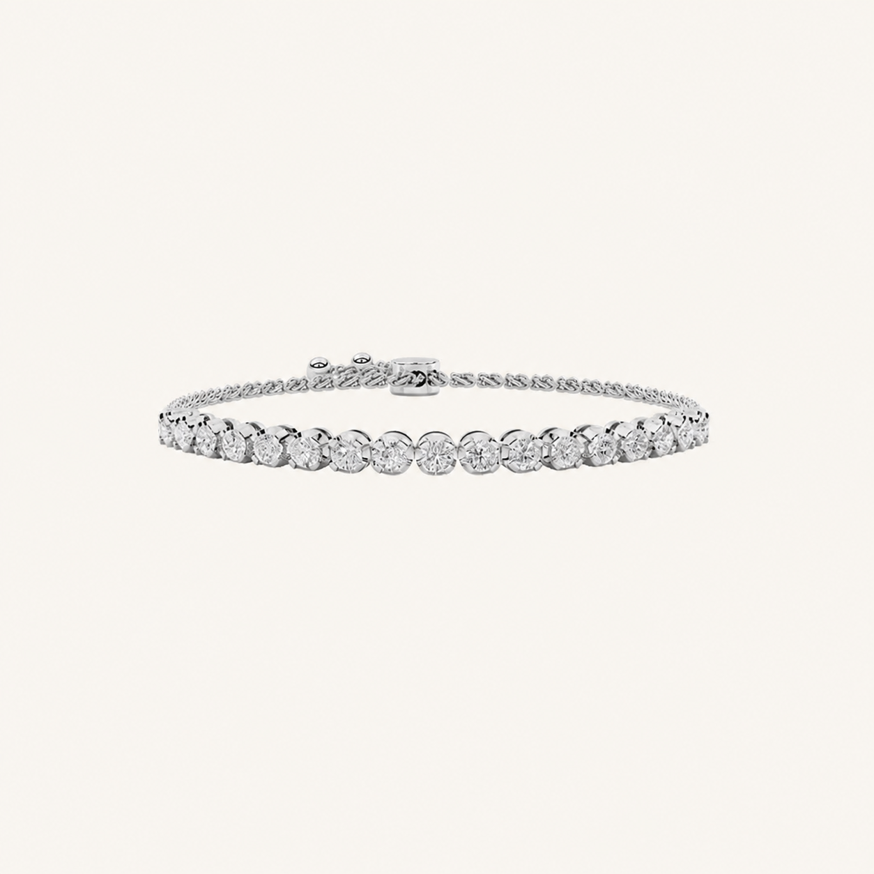 1CT Round Cut Lab Grown Diamond Bolo Bracelet