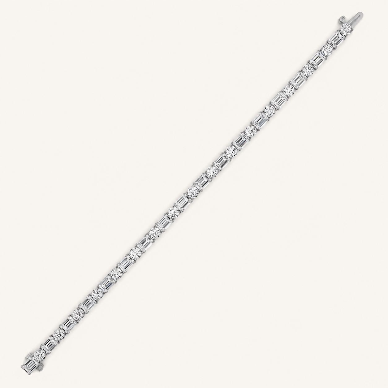 15CT Emerald And Round Cut Lab Grown Diamond Bracelet
