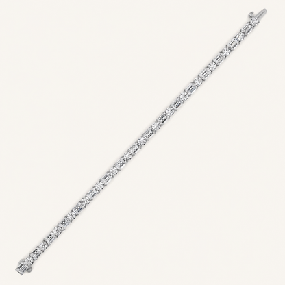 15CT Emerald And Round Cut Lab Grown Diamond Bracelet