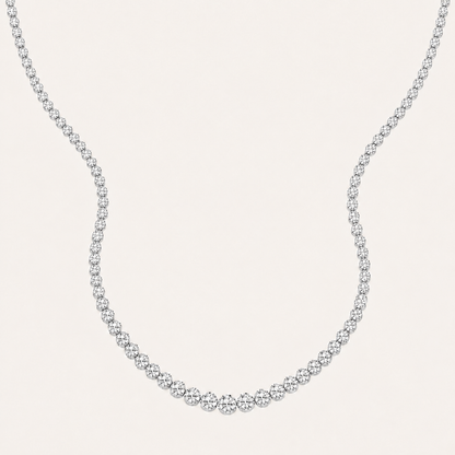 15CT Round Cut Lab Grown Diamond Tennis Necklace