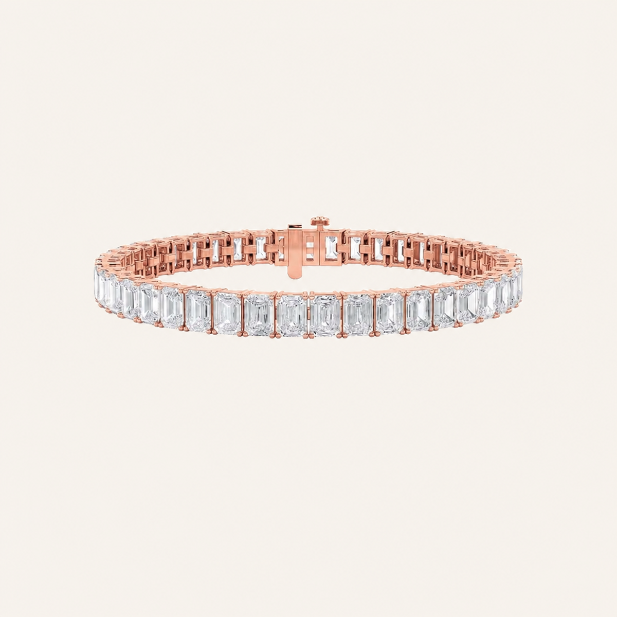 18.5CT Emerald Cut Lab Grown Diamond Tennis Bracelet