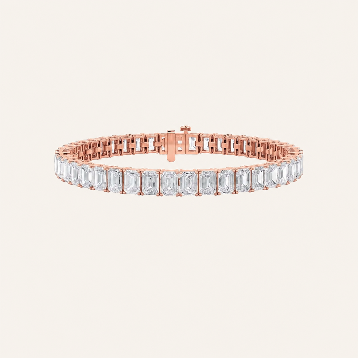18.5CT Emerald Cut Lab Grown Diamond Tennis Bracelet