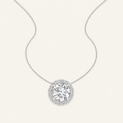 3.25CT Round Cut Certified Lab Grown Diamond Pendant