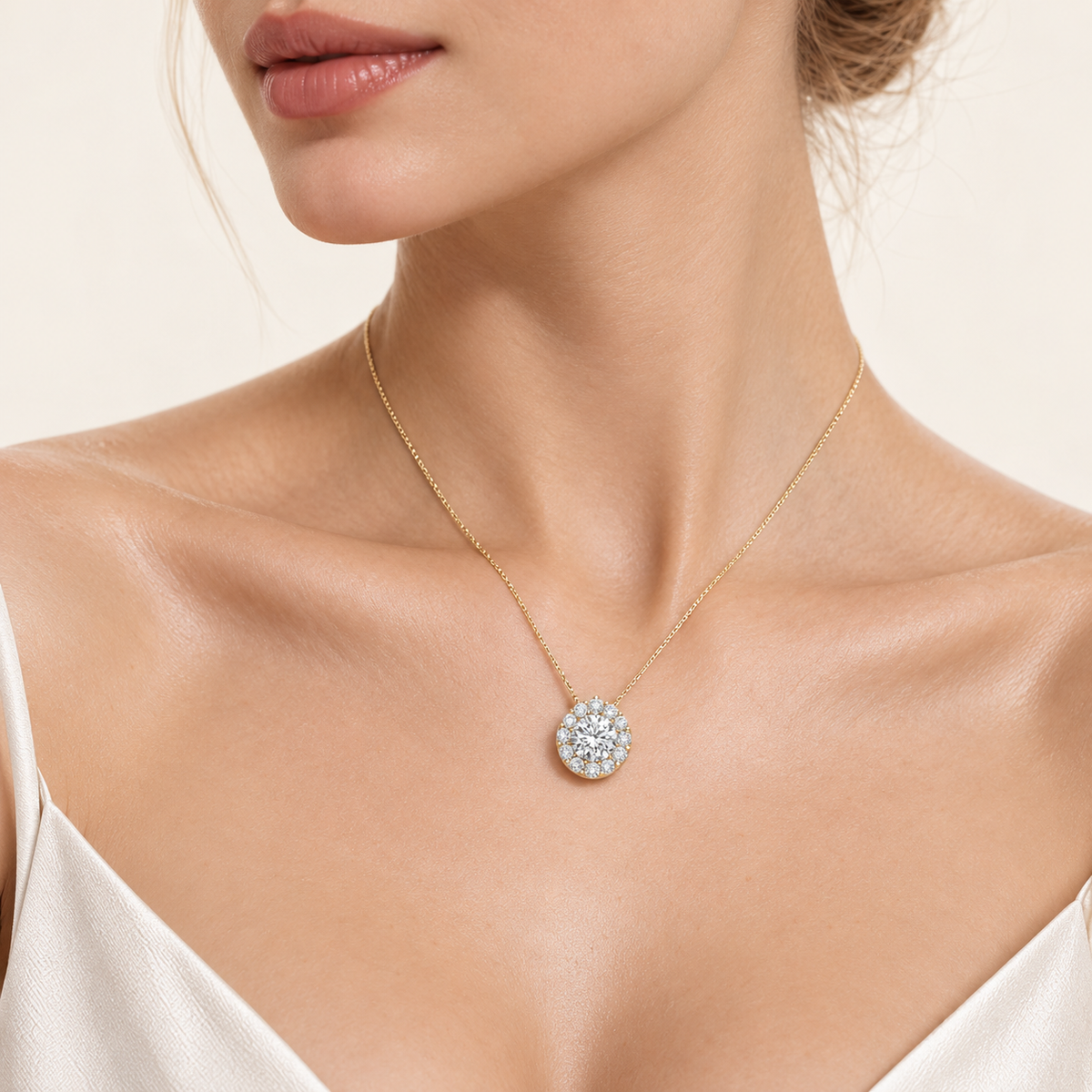 2.00CT Round Cut Lab Grown Diamond Pendant Necklace