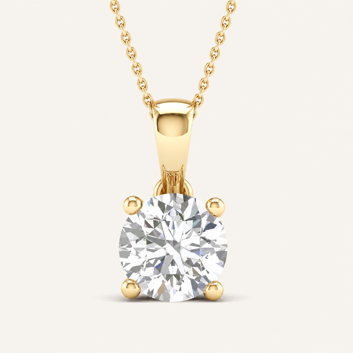 1.00CT Round Cut Lab Grown Diamond Pendant