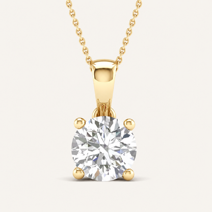 1.00CT Round Cut Lab Grown Diamond Pendant