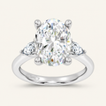 6.61CT Oval Cut Lab Grown Diamond Three Stone Ring