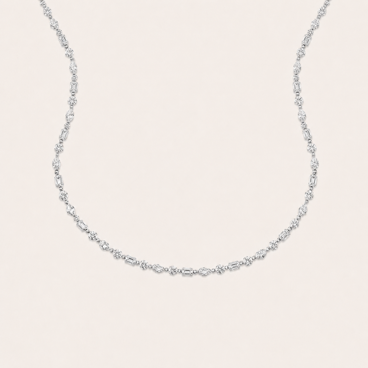1CT Pear Cut Lab Grown Diamond Statement Necklace
