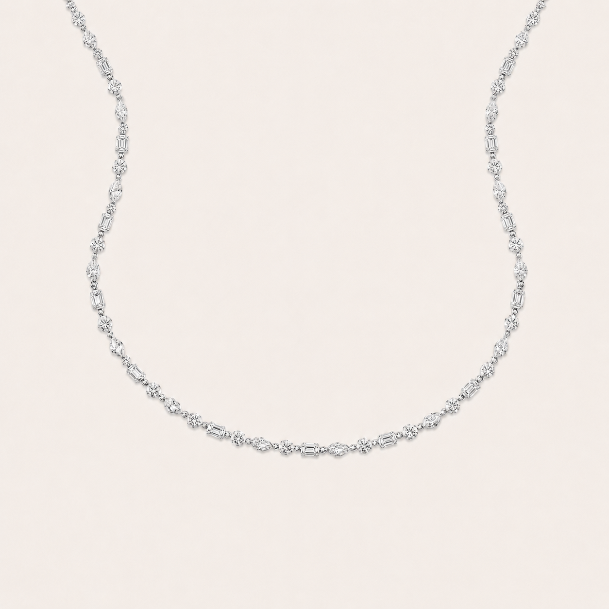 1CT Pear Cut Lab Grown Diamond Statement Necklace