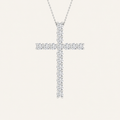 1.00CT Round Cut Certified Lab Grown Diamond Cross Pendant