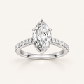 2.50CT Marquise Cut Lab Grown Diamond Hidden Halo Side Stone Ring
