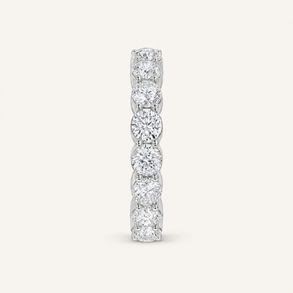 3.15 Ct Round Cut Lab Grown Diamond Split Prong Eternity Ring