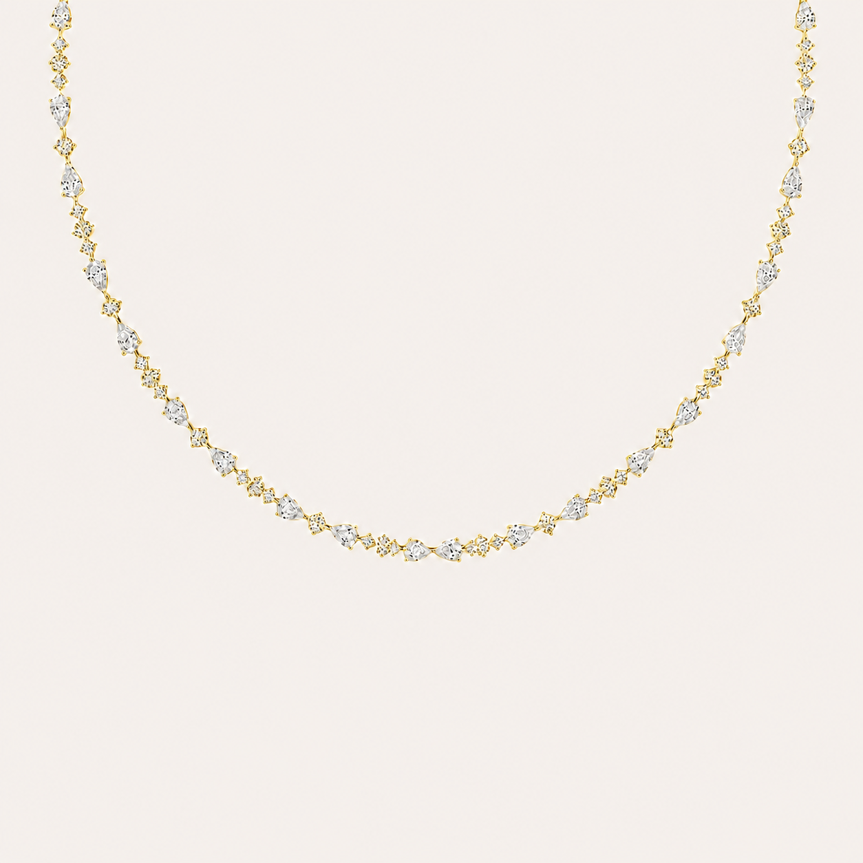 12CT Round Cut Lab Grown Diamond Tennis Necklace