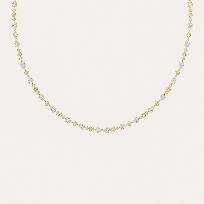 12CT Round Cut Lab Grown Diamond Tennis Necklace