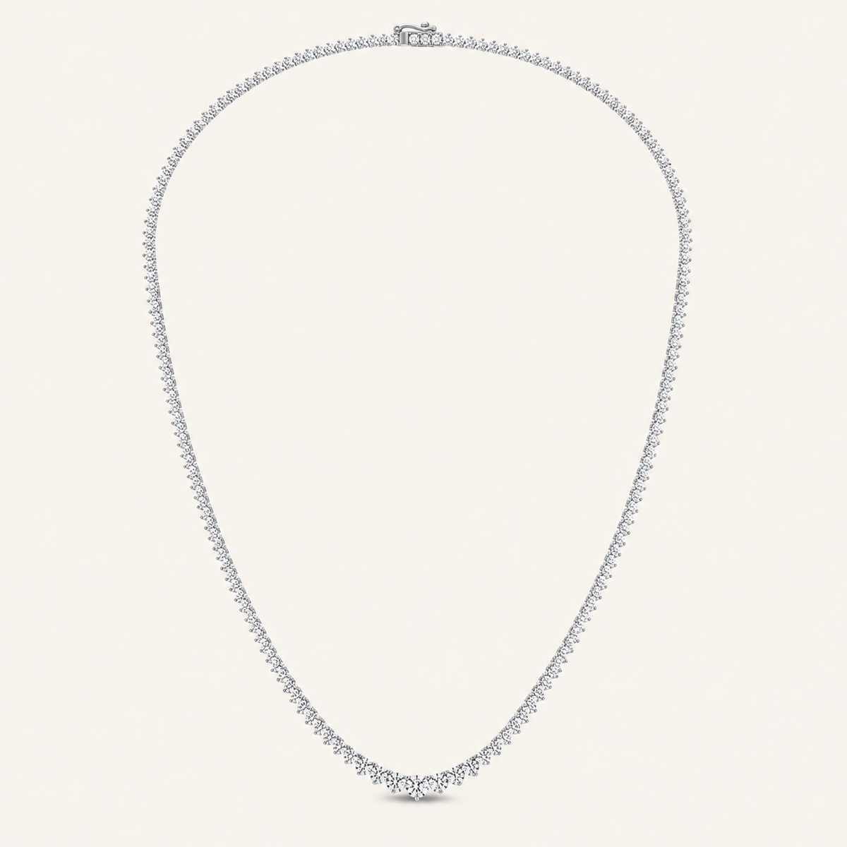 7.00CT Round Cut Lab Grown Diamond Graduated Necklace