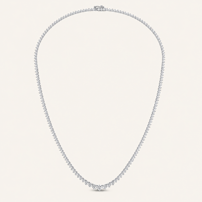 7.00CT Round Cut Lab Grown Diamond Graduated Necklace