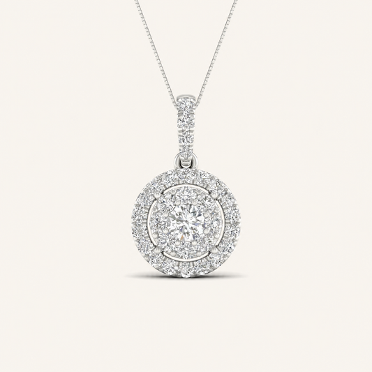 0.50CT Round Cut Lab Grown Diamond Pendant Necklace