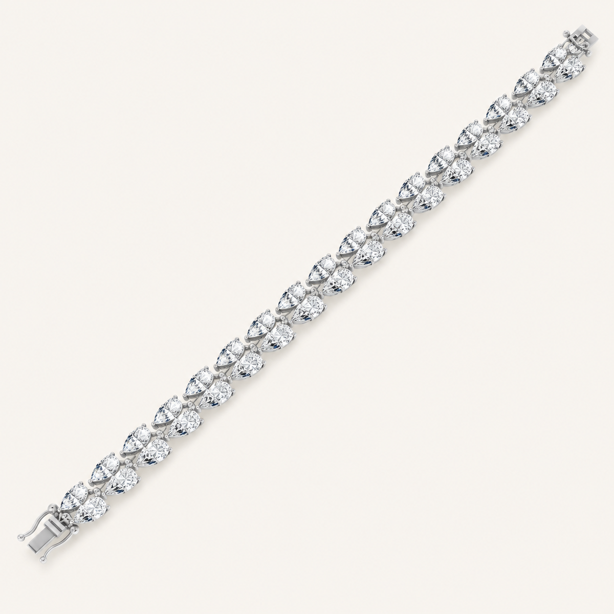 26.50CT Pear Cut Lab Grown Diamond Statement Bracelet