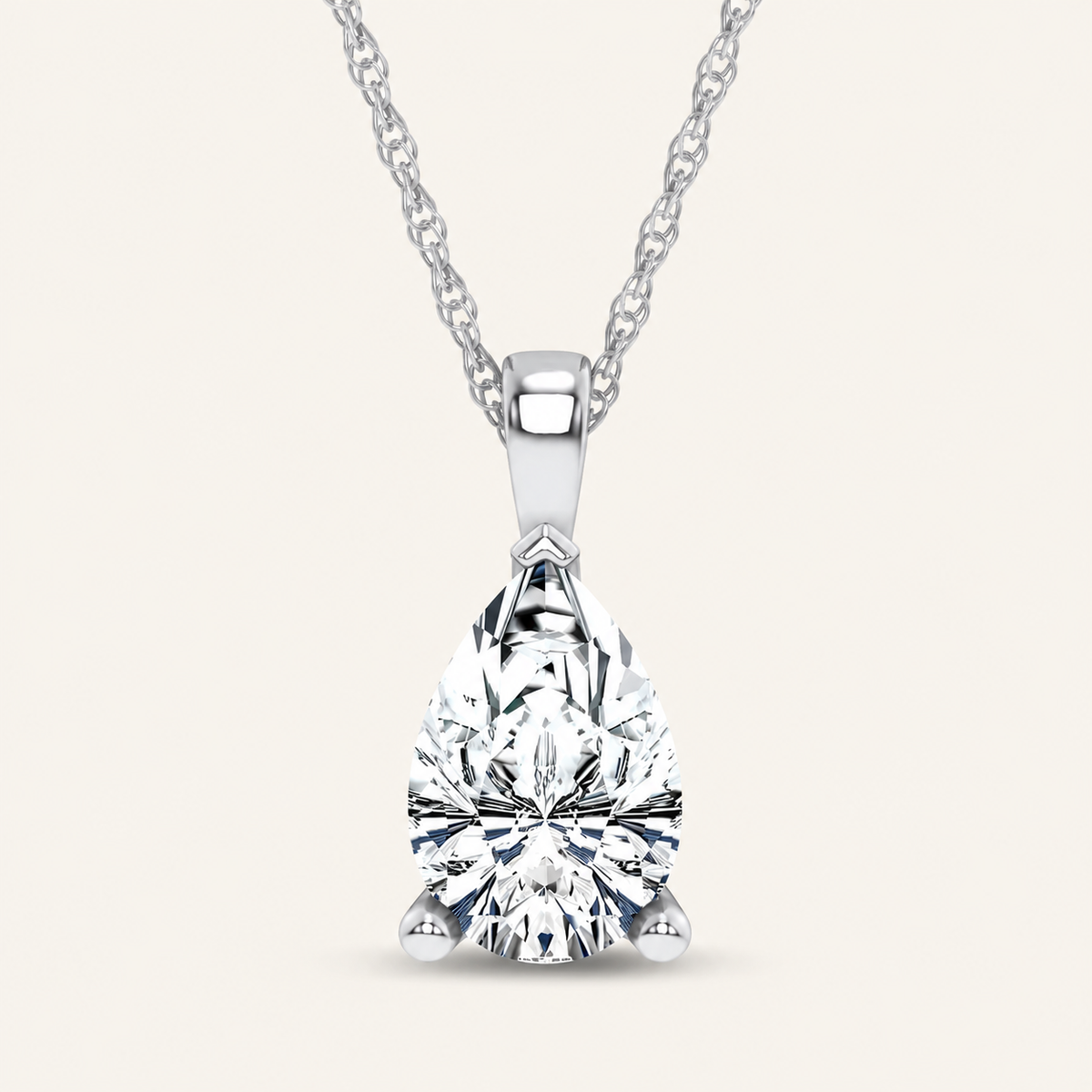 1.00CT Pear Cut Certified Lab Grown Diamond Pendant
