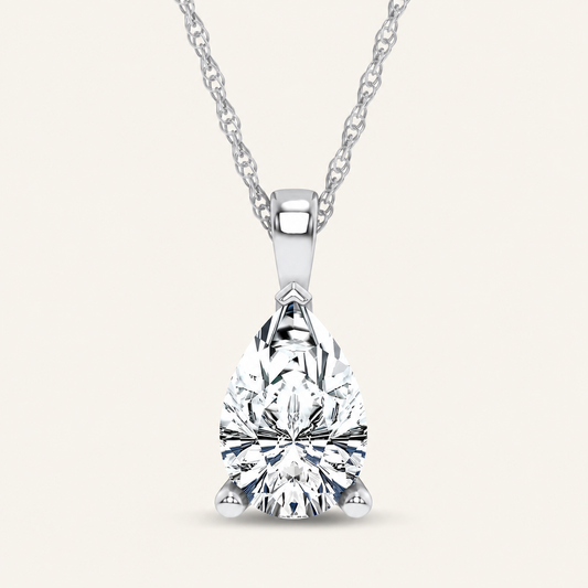 1.00CT Pear Cut Certified Lab Grown Diamond Pendant