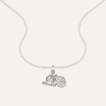1CT Pear Cut Lab Grown Diamond Zodic Pendant Necklace