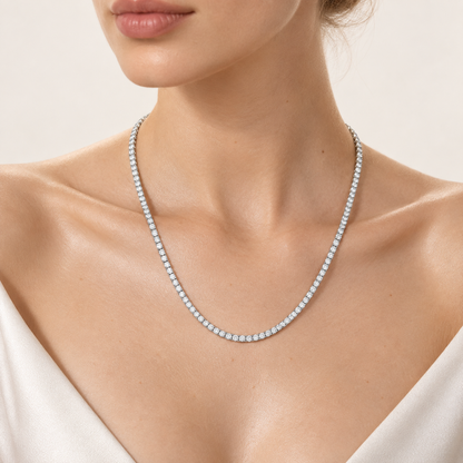 10.00CT Round Cut Lab Grown Diamond Tennis Necklace