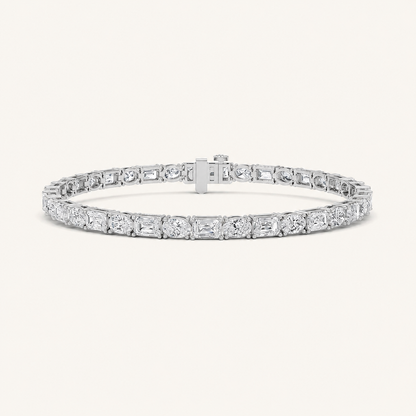 10CT Emerald And Round Cut Lab Grown Diamond Bracelet