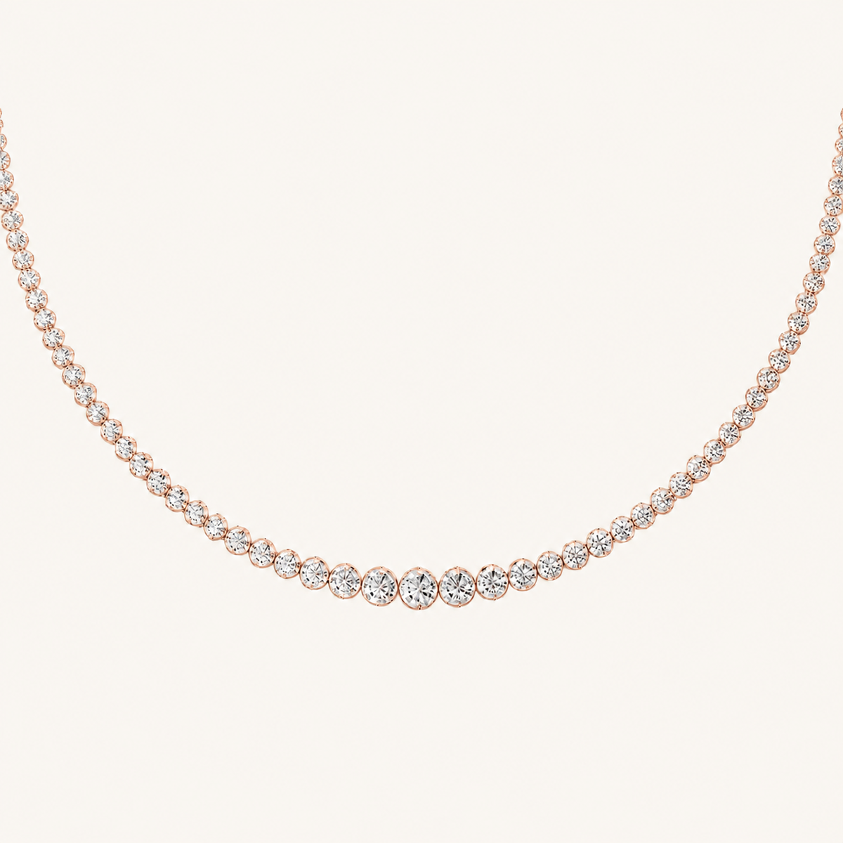 7CT Round Cut Lab Grown Diamond Graduating Tennis Necklace