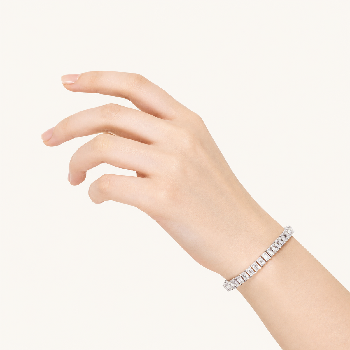 15CT Emerald Cut Lab Grown Diamond Tennis Bracelet