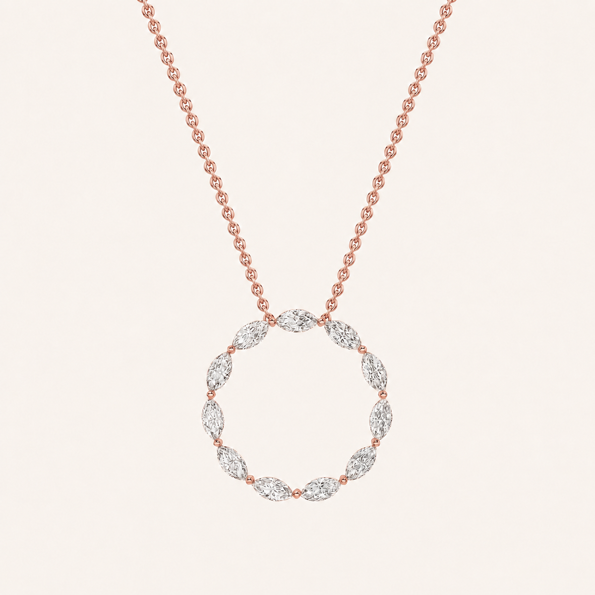 2.25CT Marquise Cut Lab Grown Diamond Pendant Necklace