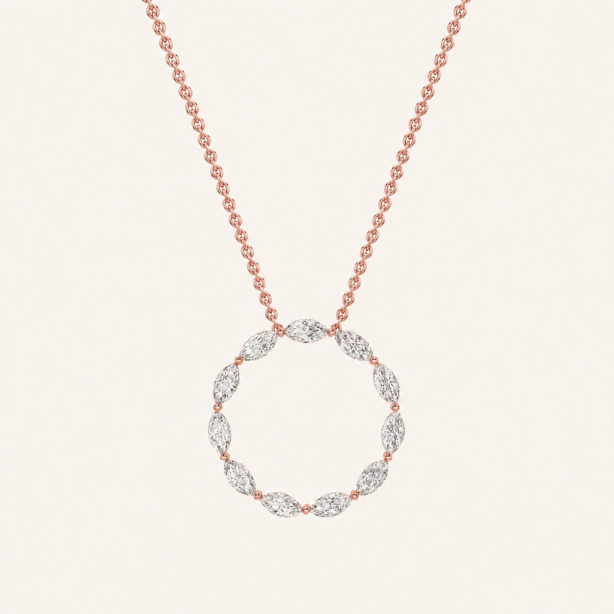2.25CT Marquise Cut Lab Grown Diamond Pendant Necklace