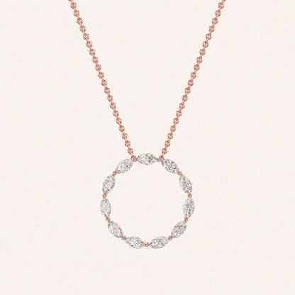 2.25CT Marquise Cut Lab Grown Diamond Pendant Necklace