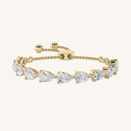 3.5CT Pear Cut Lab Grown Diamond Bolo Bracelet