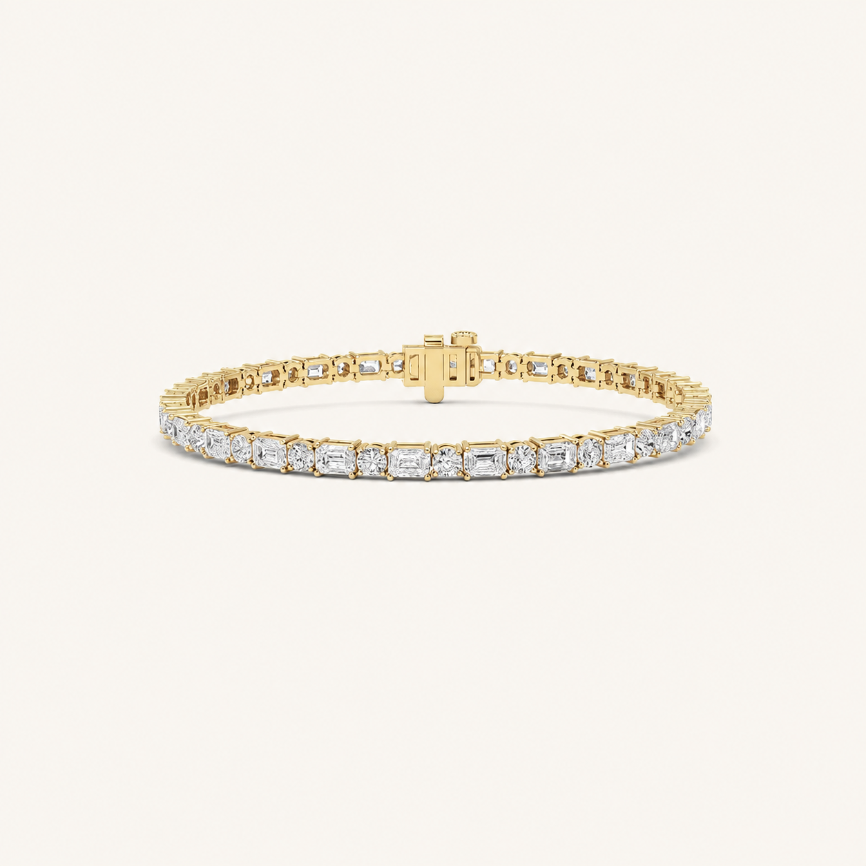 7CT Emerald And Round Cut Lab Grown Diamond Bracelet