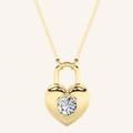 5CT Round Cut Lab Grown Diamond Heart Shaped Pendant Necklace