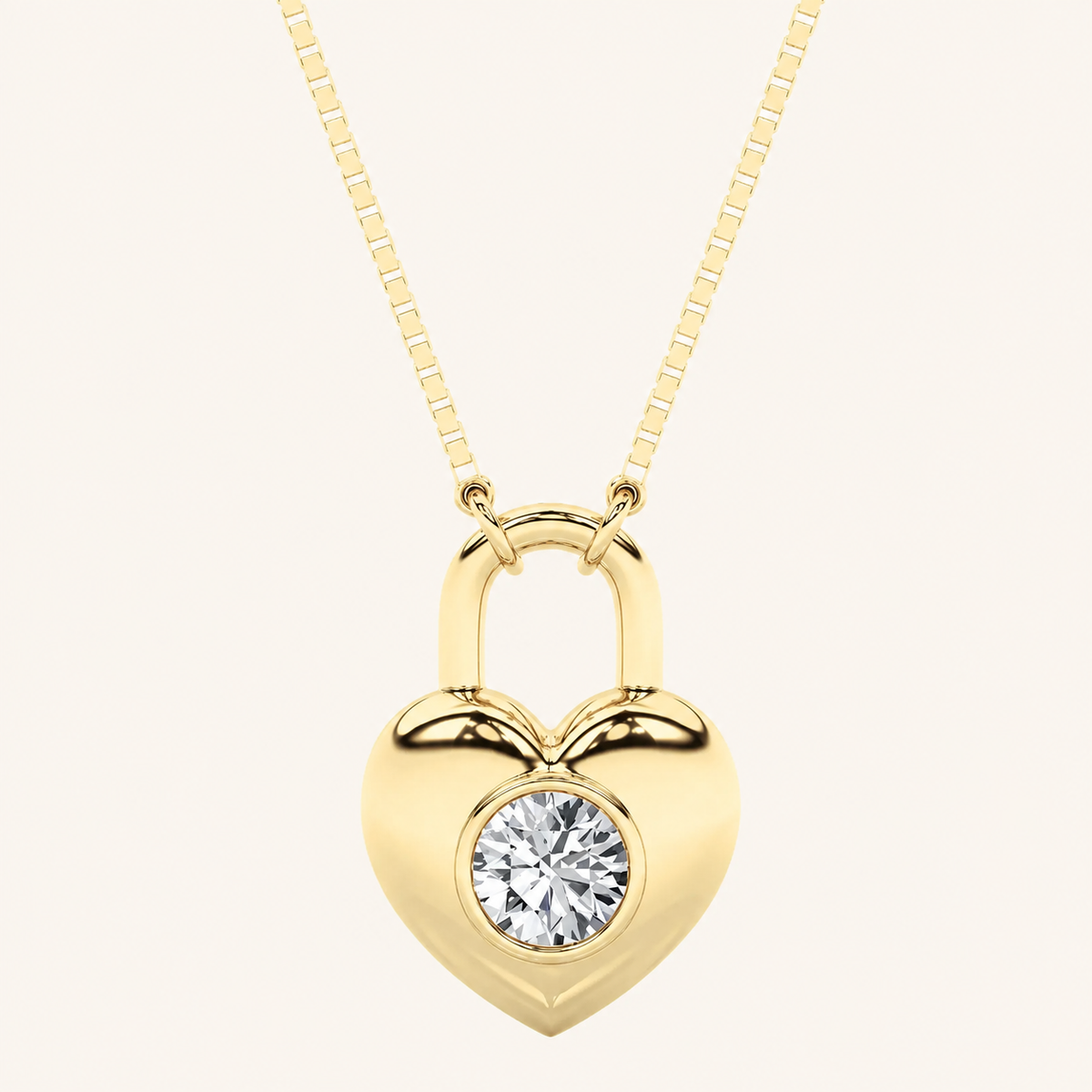 5CT Round Cut Lab Grown Diamond Heart Shaped Pendant Necklace