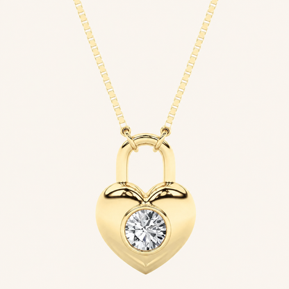 5CT Round Cut Lab Grown Diamond Heart Shaped Pendant Necklace