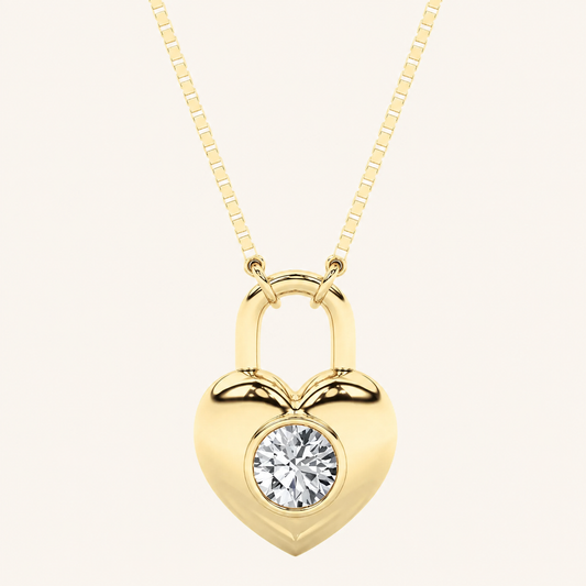 5CT Round Cut Lab Grown Diamond Heart Shaped Pendant Necklace