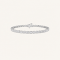 5CT Emerald Cut Lab Grown Diamond East West Bezel Set Tennis Bracelet