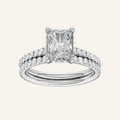 2.50CT Emerald Cut Lab Grown Diamond Bridal Set