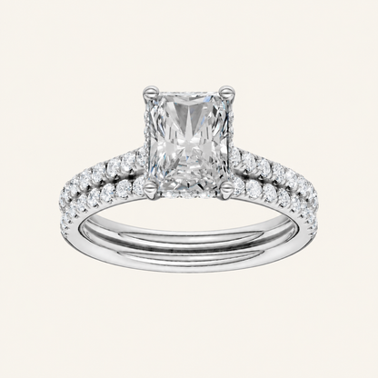 2.50CT Emerald Cut Lab Grown Diamond Bridal Set