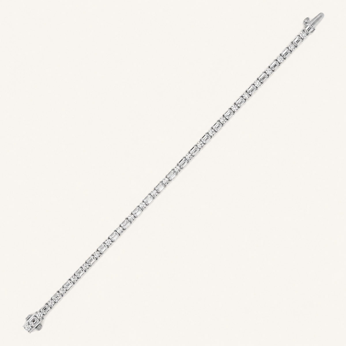 7CT Emerald And Round Cut Lab Grown Diamond Bracelet