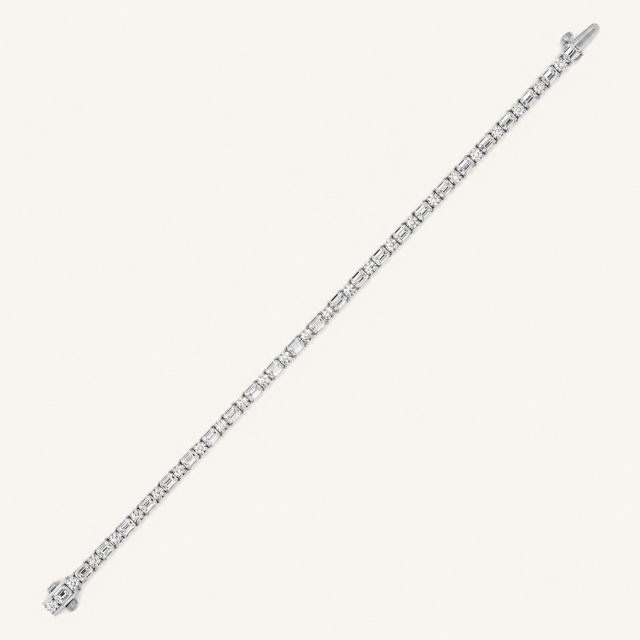 7CT Emerald And Round Cut Lab Grown Diamond Bracelet