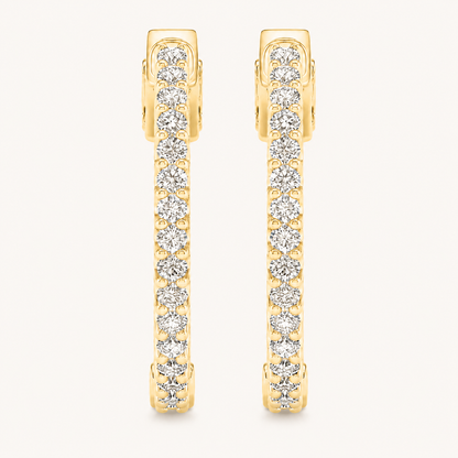 0.50CT Round Cut Lab Grown Diamond Hoop Earring
