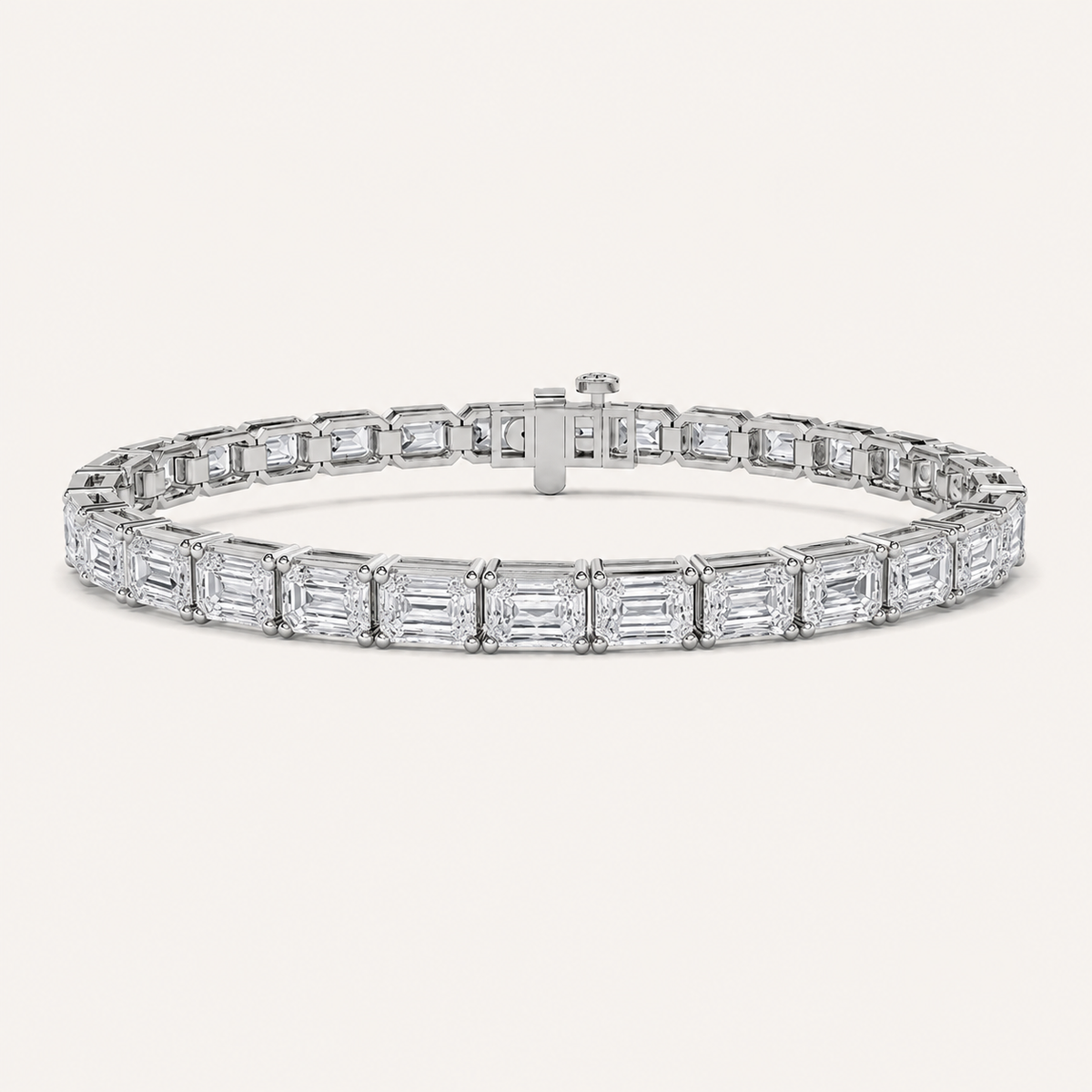 27CT Radiant Cut Lab Grown Diamond East West Tennis Bracelet