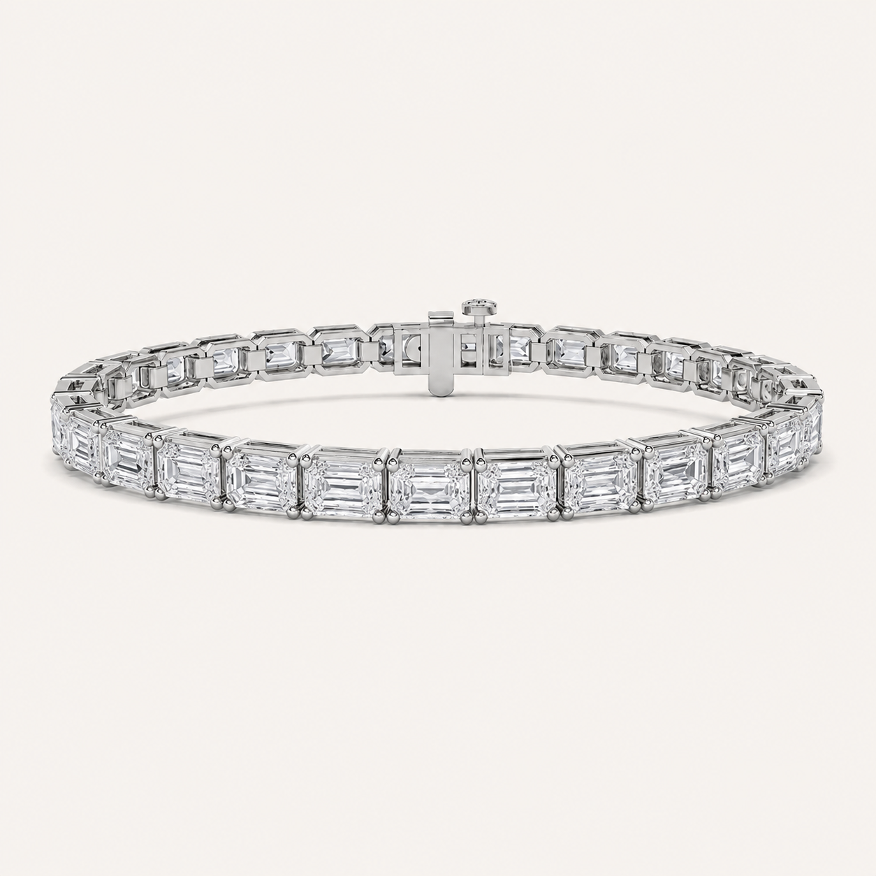 27CT Radiant Cut Lab Grown Diamond East West Tennis Bracelet