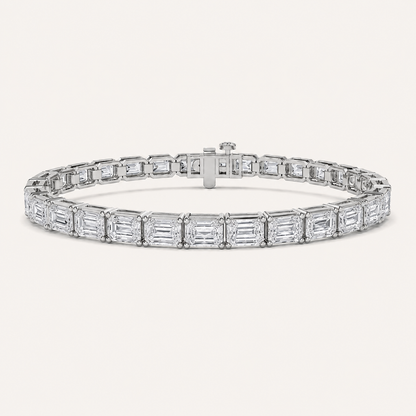 27CT Radiant Cut Lab Grown Diamond East West Tennis Bracelet