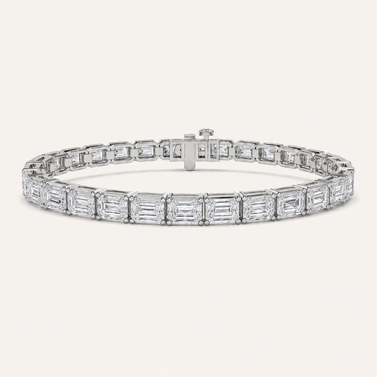 27CT Radiant Cut Lab Grown Diamond East West Tennis Bracelet