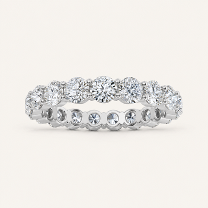 3.15 Ct Round Cut Lab Grown Diamond Split Prong Eternity Ring